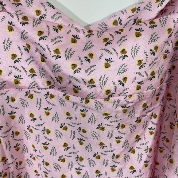 Princess Polly NWT US 8‎ Myron Pink Floral Slip Dress Satin Mini - Picture 9 of 13